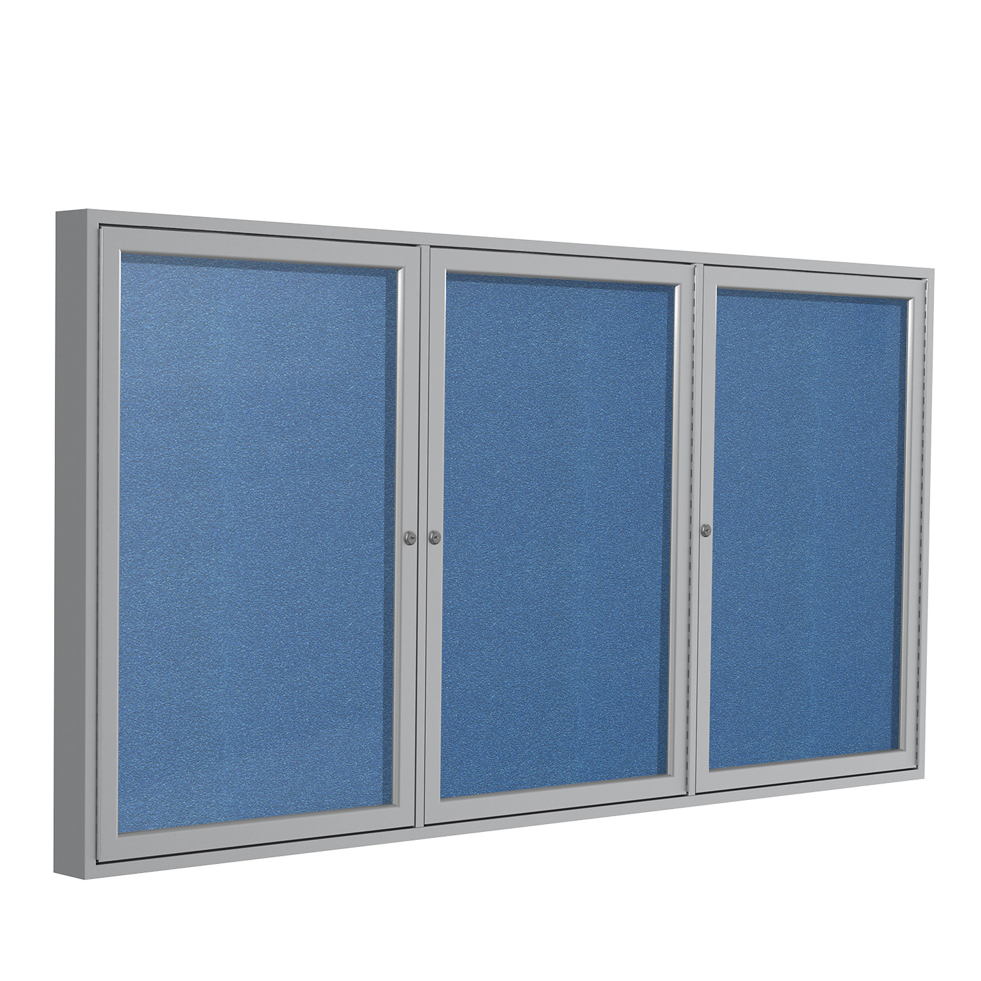 Ghent, 3 Door Vinyl Bulletin Board w/Alum 4ft.x8ft., OC, Color Finish Blue, Model# PA34896VX-191